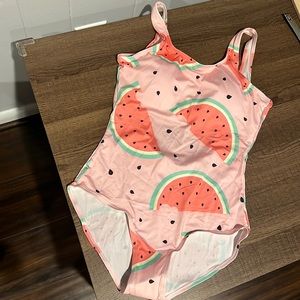 Pink watermelon one piece bathing suit